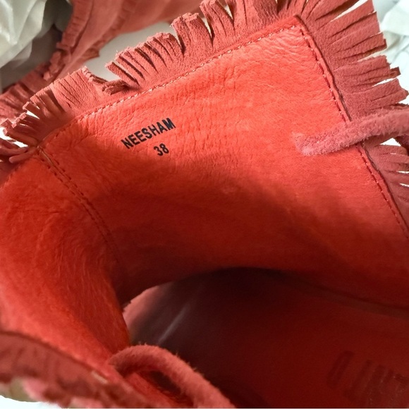 Silent D Sundance Neesham Leather Sandals Open Toe Women Sz 8 Fringed Red Brick - Picture 11 of 15